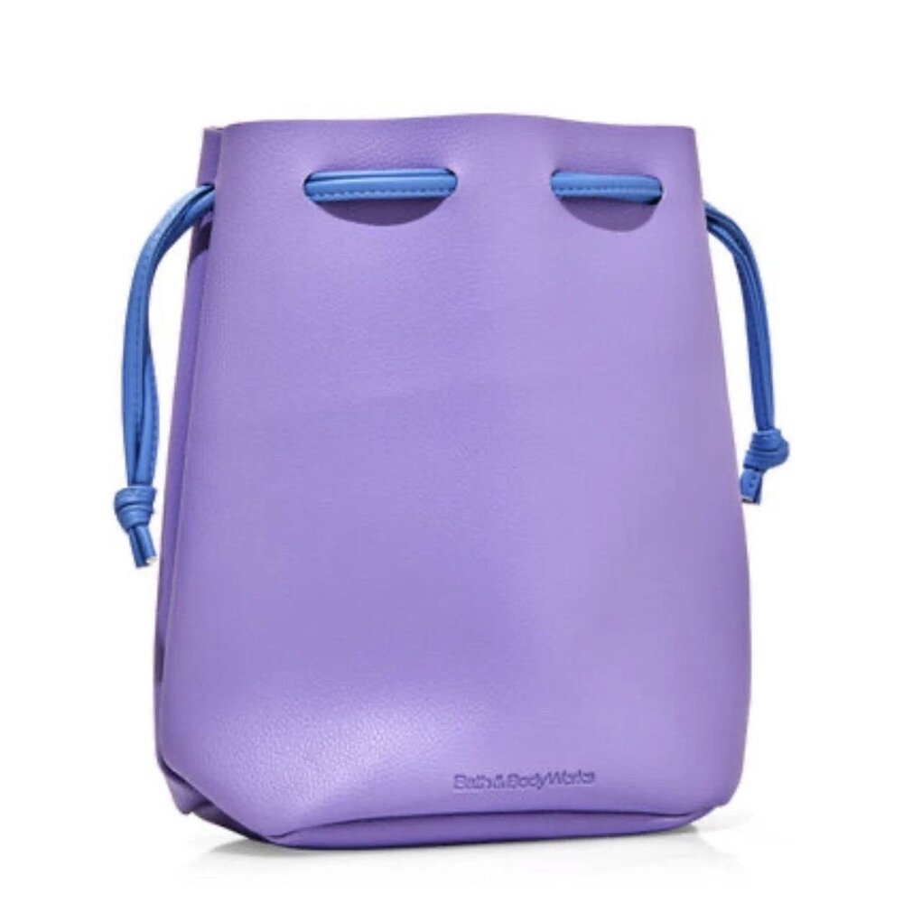 Bath and Body Works Purple Drawstring Cinch Cosmetics Makeup Bag - NWT